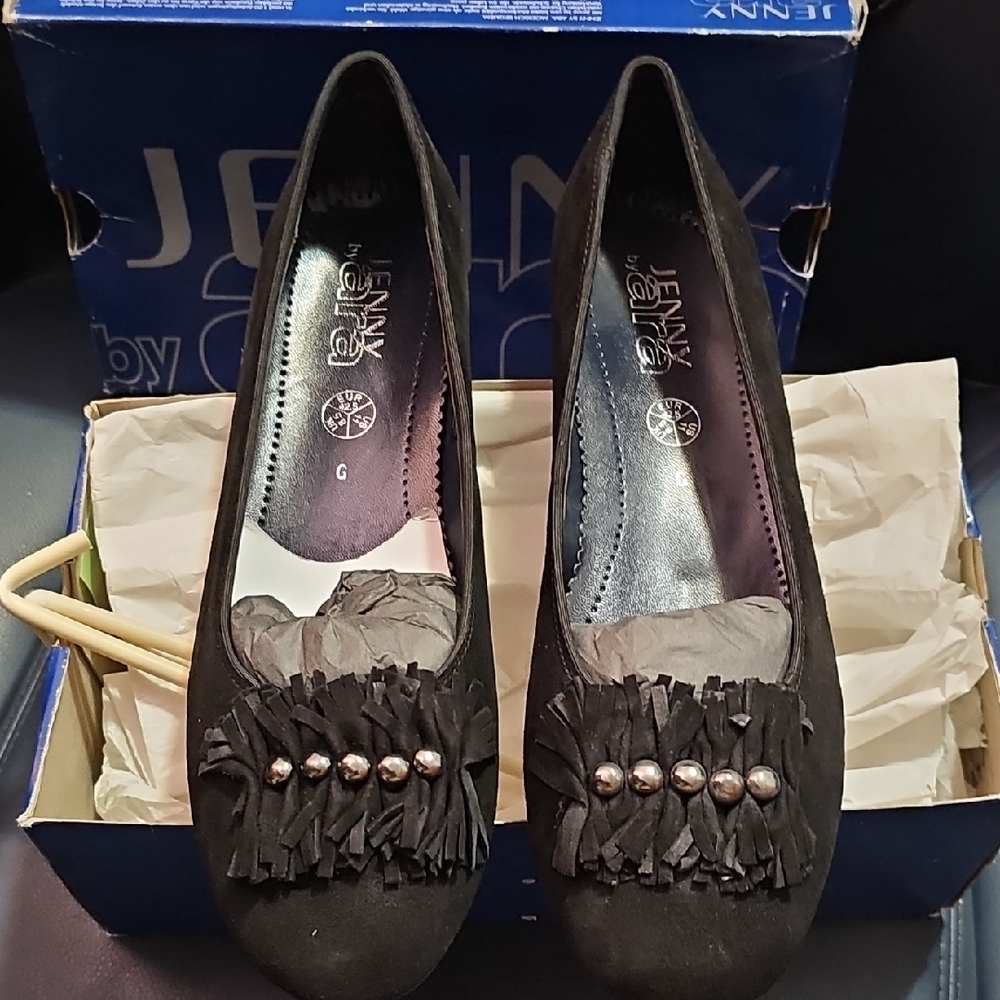 Women's Black Fringe Ballet Flats